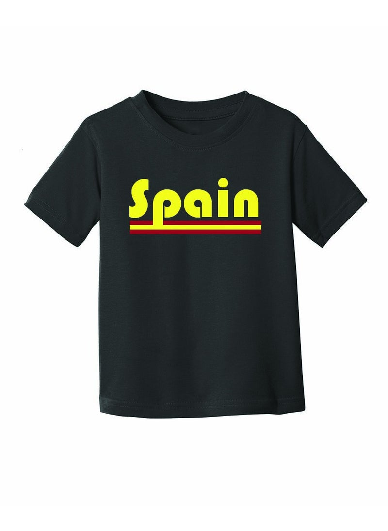 Generic - Spain Kids T-Shirt for Girls - Round Neck Short Sleeve Cotton T-Shirt - Soft and Comfortable Kids Girls Tshirt - Perfect for Spanish Souvenirs - Image 1