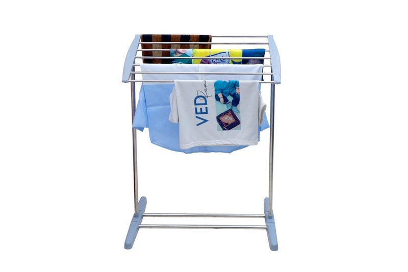 PAVITYAKSH Stainless Steel Towel Rack, Floor-Standing Multi-Functional Mobile Foldable Balcony Towel Stand, Save Space Rack for Drying Holder, Mini Cloth Rack, Indoor and Outdoor, Drying Holder - Image 1