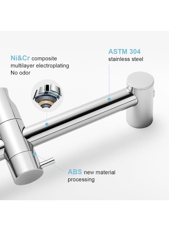 HASTHIP® Stainless Steel Shower Head Bracket 59cm, Sliding Shower Head Holder, No Drill Wall Mounted Shower Holder for 18-25mm Handle, Angle & Height Adjustable Handheld Shower Head Mount - Image 3