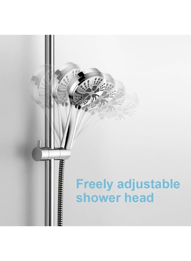 HASTHIP® Stainless Steel Shower Head Bracket 59cm, Sliding Shower Head Holder, No Drill Wall Mounted Shower Holder for 18-25mm Handle, Angle & Height Adjustable Handheld Shower Head Mount - Image 5