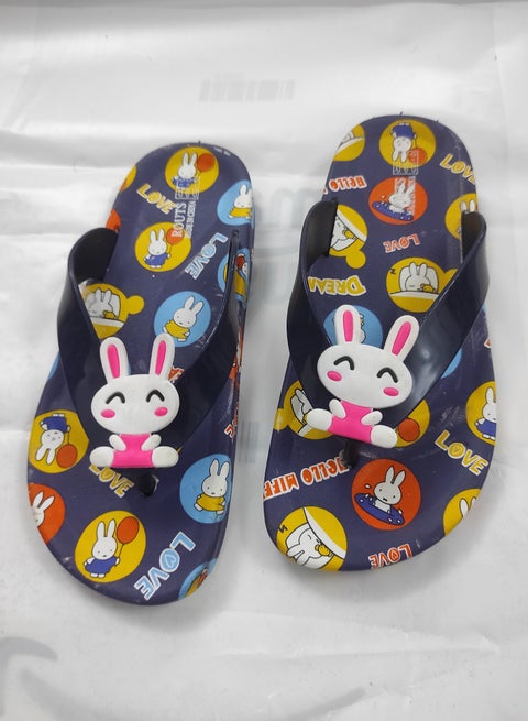 شبشب مسطح وخفيف وسهل الارتداء للأطفال البنات والاولاد  بألوان زاهية متنوعة المقاس 35