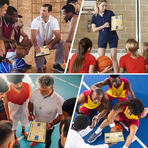 Keweis Basketball Coaching Board Coaches Clipboard Tactical Magnetic Board Kit with Dry Erase, Marker Pen and Zipper Bag (Basketball Board) (Basketball Coaching Board) (Basketball Coaching Board) - Image 3