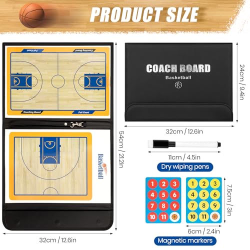 Keweis Basketball Coaching Board Coaches Clipboard Tactical Magnetic Board Kit with Dry Erase, Marker Pen and Zipper Bag (Basketball Board) (Basketball Coaching Board) (Basketball Coaching Board) - Image 5
