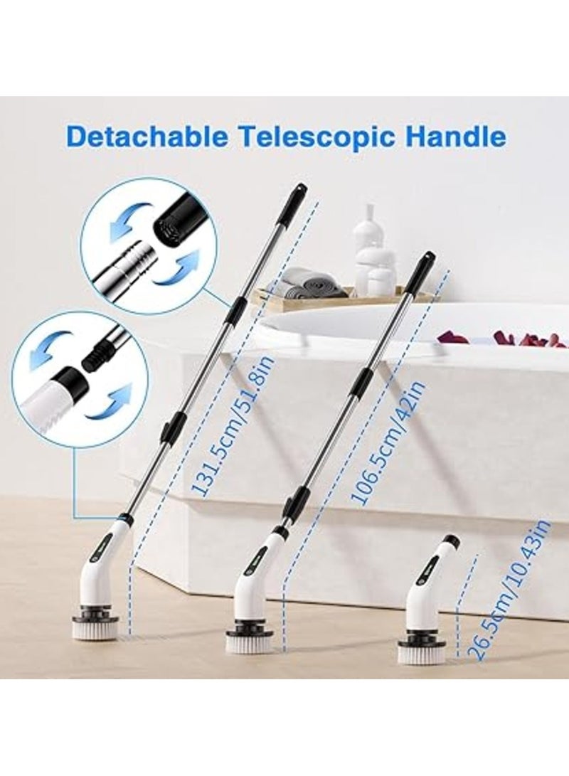 Electric Spin Scrubber, Cordless Cleaning Brush with 7 Replaceable Brush Heads Power Scrubber Shower Cleaning Brush with Adjustable & Detachable Handle for Bathroom, Tub, Tile, Floor, Car - Image 3
