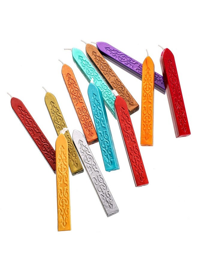 Bememo 12 Pieces Sealing Wax Sticks With Wicks Antique Fire Manuscript Sealing Wax For Wax Seal Stamp (12 Colors A)  - Image 3
