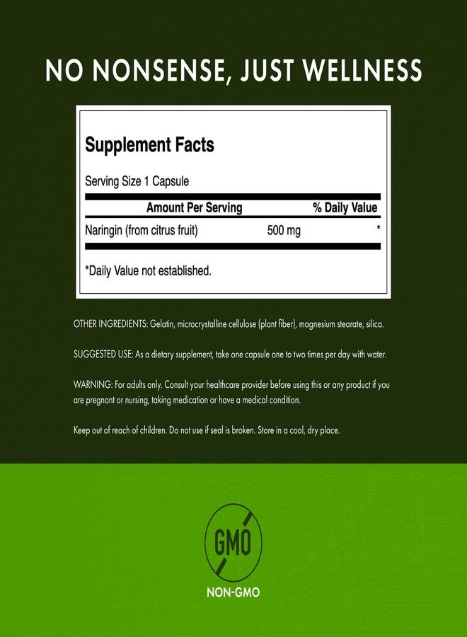 Swanson Naringin Citrus Bioflavonoid Antioxidant Supplement for Adults Seeking Enhanced Vitamin C Benefits - 500 mg (60 Capsules) - Image 3
