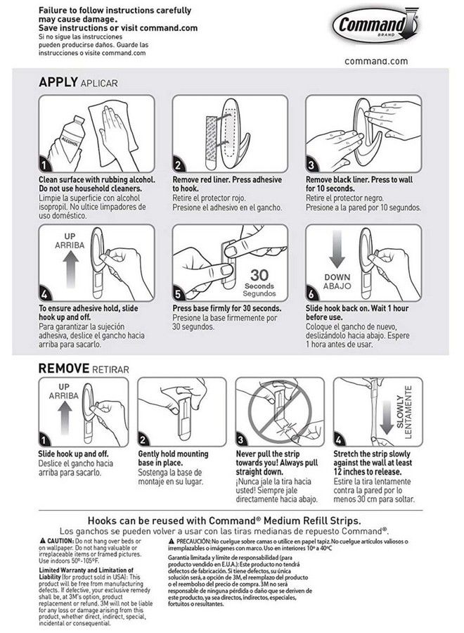 Command Plastic Designer Hooks Bp1Ptf Medium White 4 Hooks - Image 5