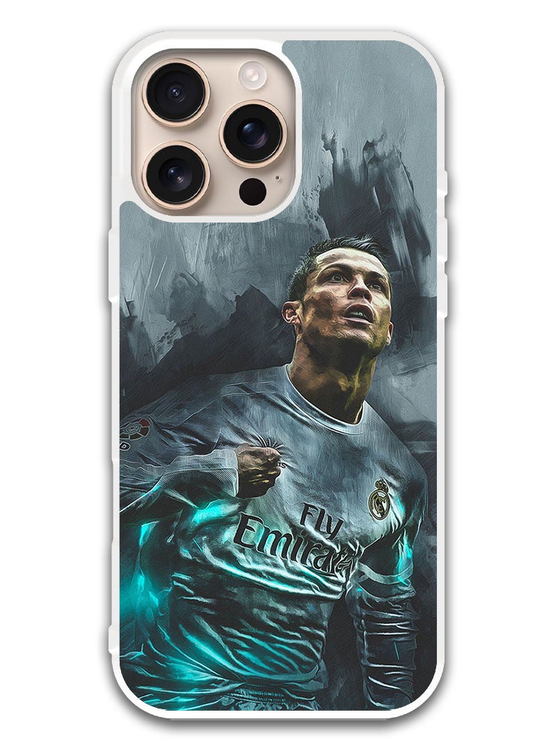 Theodor Protective Case Cover For APPLE IPHONE 16 Pro Cristiano Ronaldo (4) (White Bumper) - Image 1