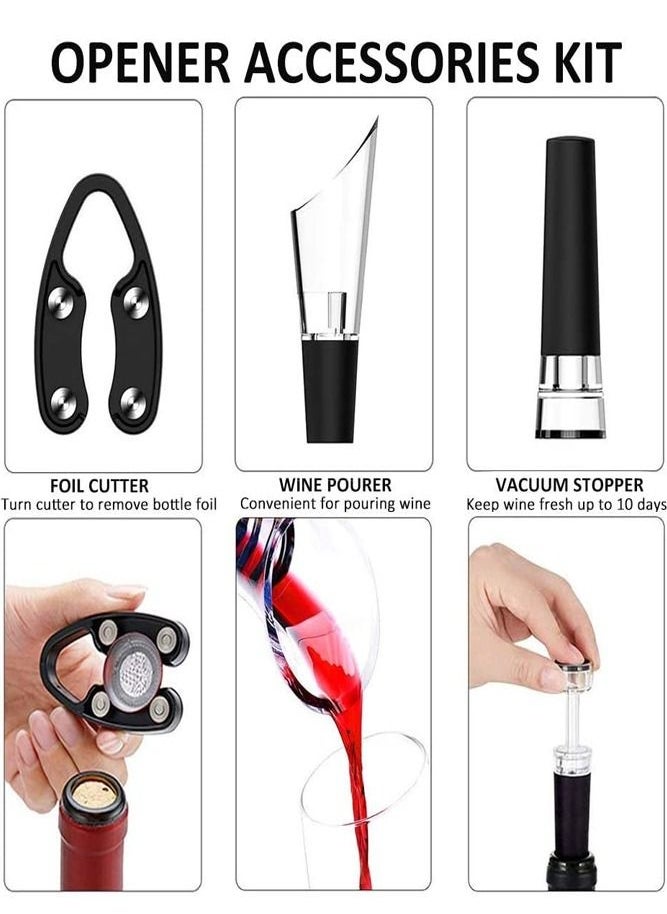 AMERTEER - Electric Wine Opener Set 4-in-1 Automatic Corkscrew Bottle Cap Open included Pourer and Vacuum Stopper - Image 1