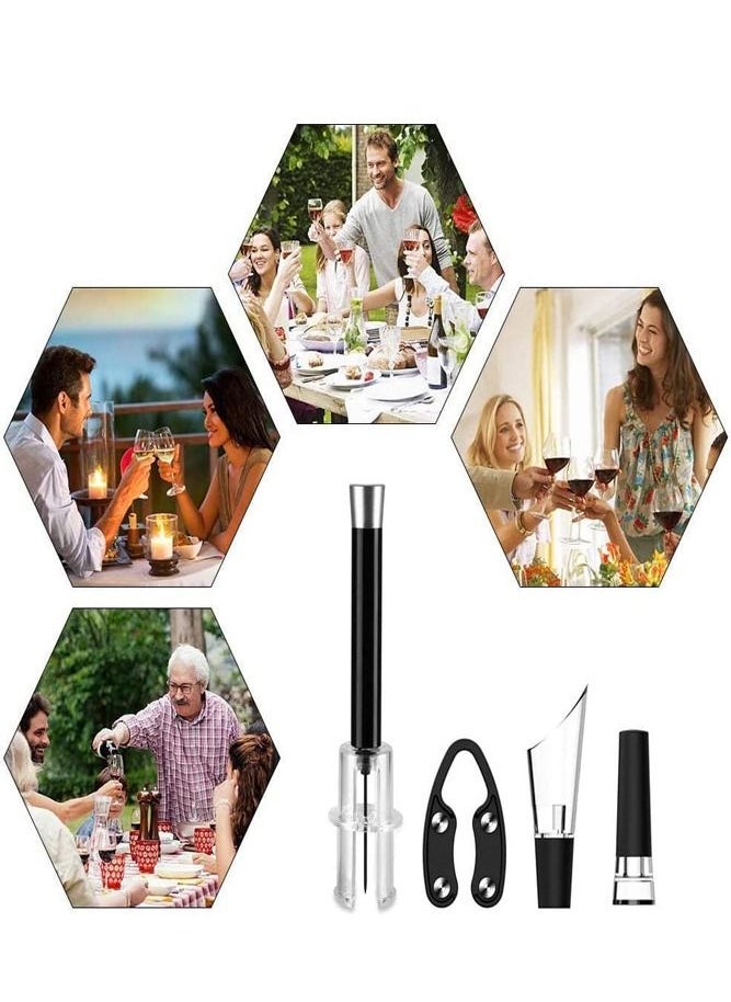 AMERTEER - Electric Wine Opener Set 4-in-1 Automatic Corkscrew Bottle Cap Open included Pourer and Vacuum Stopper - Image 1