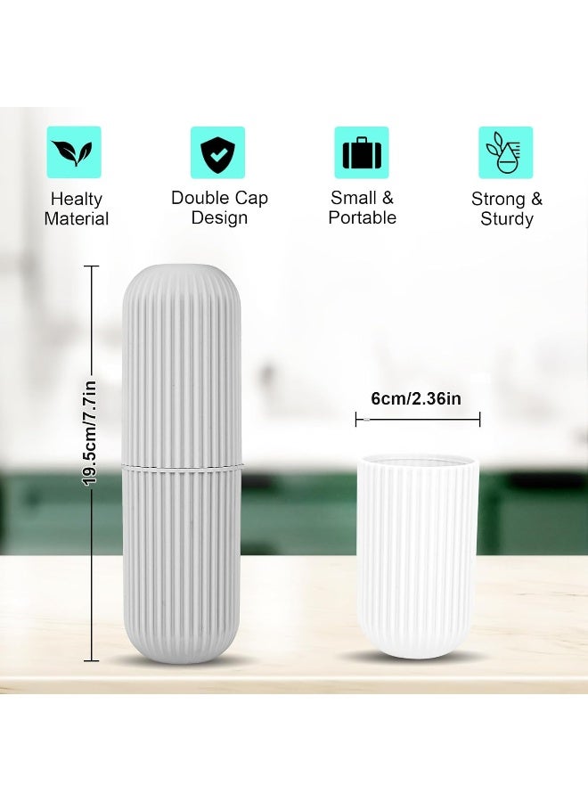 UCEC Toothbrush Case for Traveling Portable Toothbrush Holders Travel Case 77 x 236 x 236 Toothbrush Holders for Travel Camp Home School Business Bathroom2 Pack Grey White - Image 4