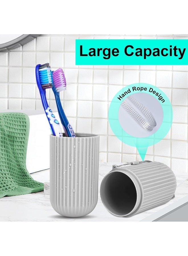 UCEC Toothbrush Case for Traveling Portable Toothbrush Holders Travel Case 77 x 236 x 236 Toothbrush Holders for Travel Camp Home School Business Bathroom2 Pack Grey White - Image 3