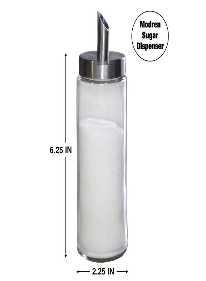 Etrog Global Neat Pour Sugar Dispenser, Shaker & Pourer - MODERN STYLE Brushed Nickel with Stainless Steel Lid, Dishwasher Safe for Sugar, Salt, Cocoa, Sprinkles. 8.4oz for coffee, tea, and baking (Pack of 2) - Image 4
