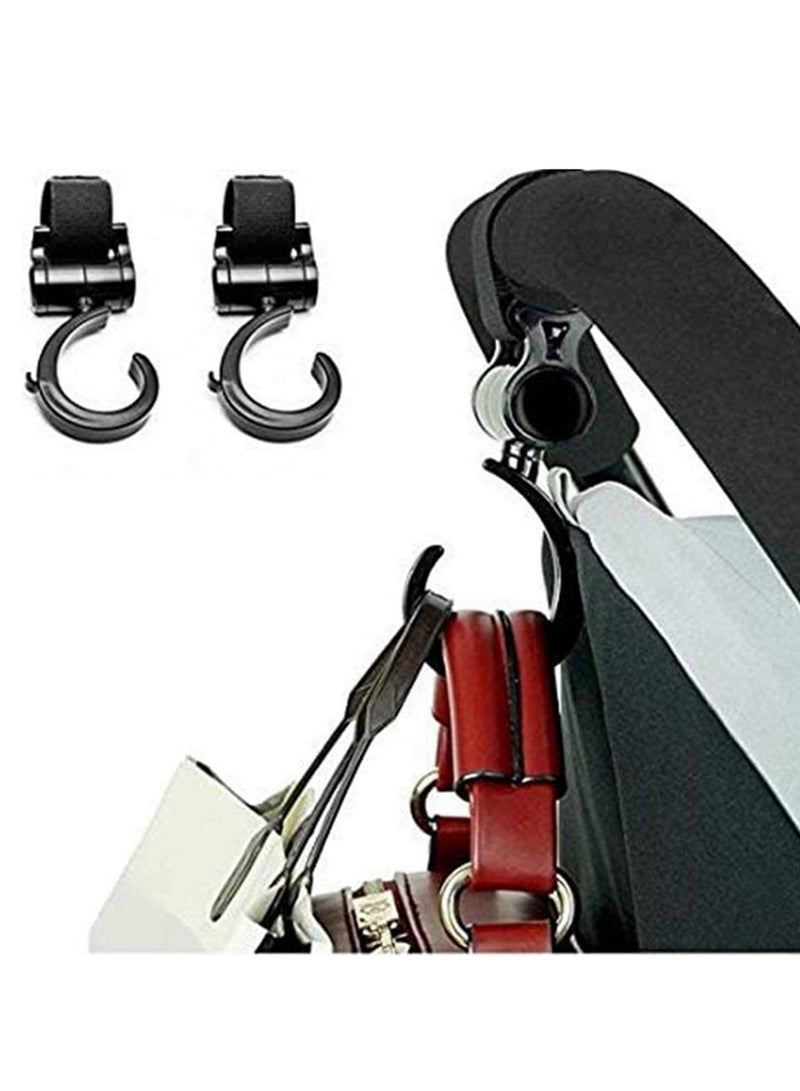 2Pack Stroller Hook Hanger for Baby Diaper Bags Groceries Shopping Bags Purse and Clothing Convenient Hands-Free Organizer for Moms Jogging Walking Shopping Essential Parenting Accessory - Image 1