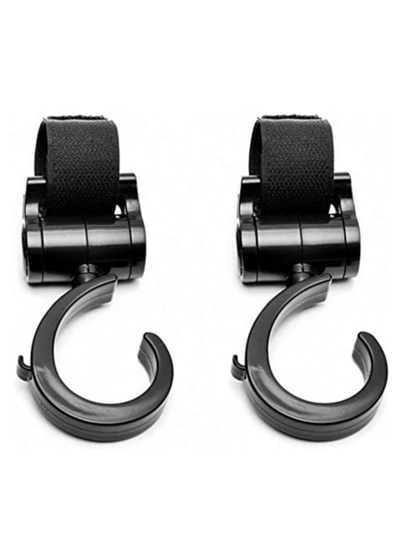 2Pack Stroller Hook Hanger for Baby Diaper Bags Groceries Shopping Bags Purse and Clothing Convenient Hands-Free Organizer for Moms Jogging Walking Shopping Essential Parenting Accessory - Image 2