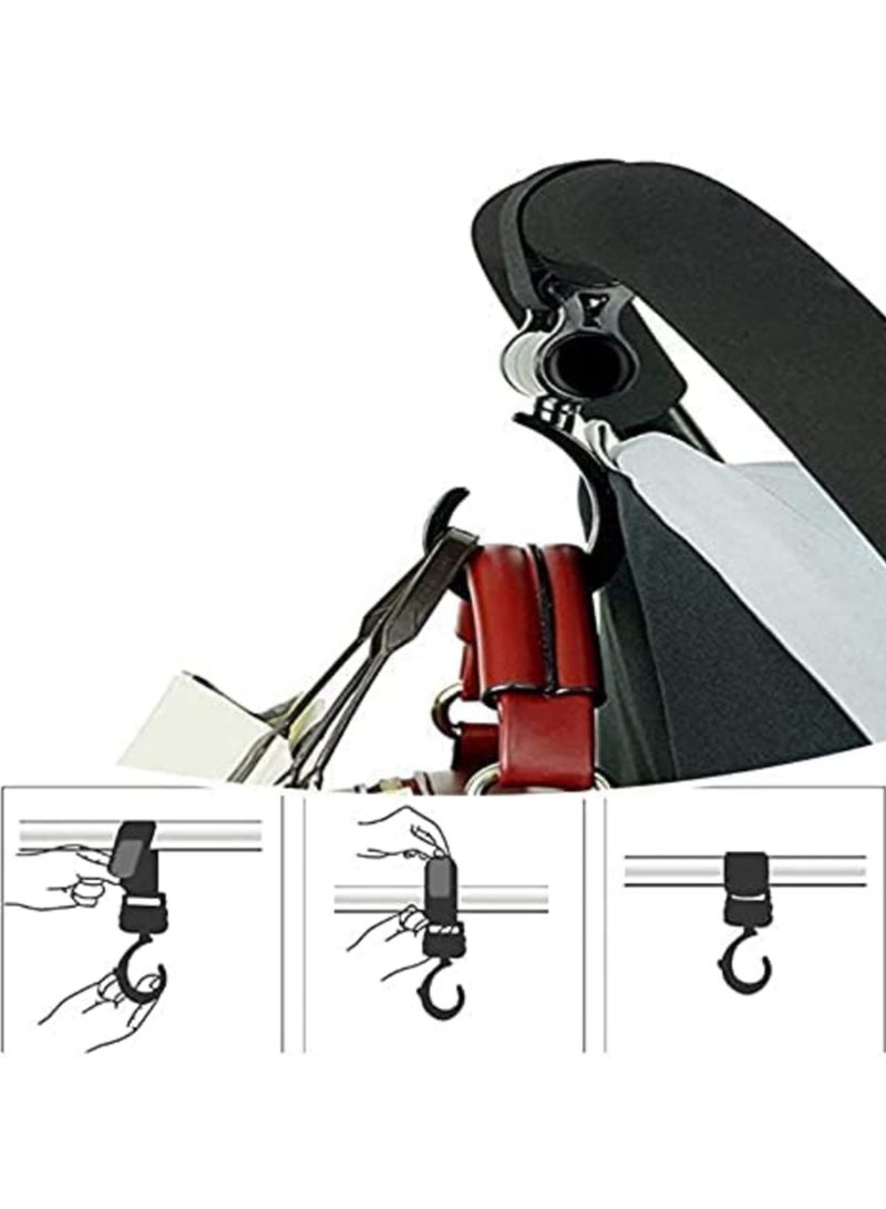 2Pack Stroller Hook Hanger for Baby Diaper Bags Groceries Shopping Bags Purse and Clothing Convenient Hands-Free Organizer for Moms Jogging Walking Shopping Essential Parenting Accessory - Image 5