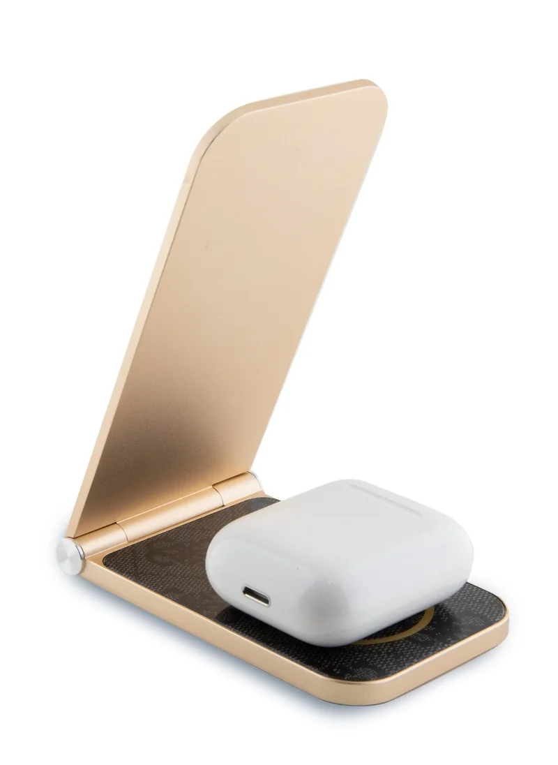 GUESS 15W Magnetic Foldable Desk Wireless Charger with Pattern - Black
