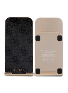 GUESS 15W Magnetic Foldable Desk Wireless Charger with Pattern - Black  - Image 2