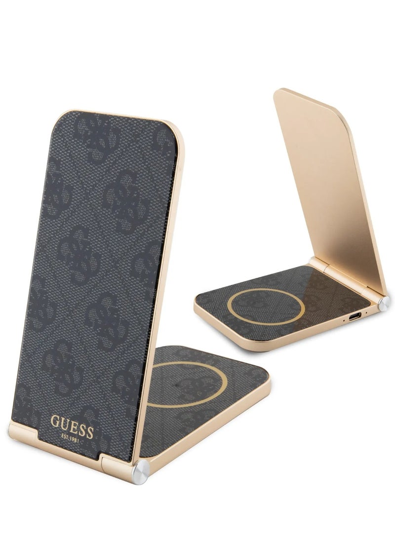 GUESS 15W Magnetic Foldable Desk Wireless Charger with Pattern - Black  - Image 1