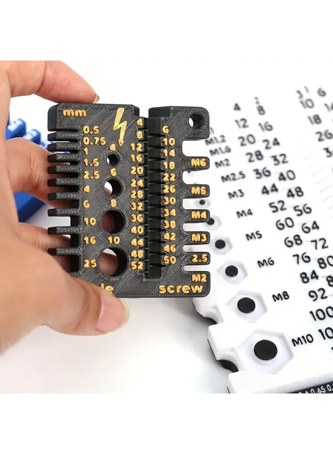 مقياس سمك الأسلاك الصناعية الأحمر والأسود المحمول، أداة قياس البراغي، فرجار دقيق محمول - Image 2