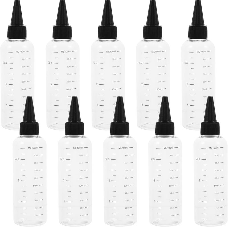 MAGICLULU 10pcs 100ml Graduated Dropper Bottles with Black Screw Caps Squeezable Liquid Dispensing Bottles for Travel Essential Oils and Personal Care - Image 1