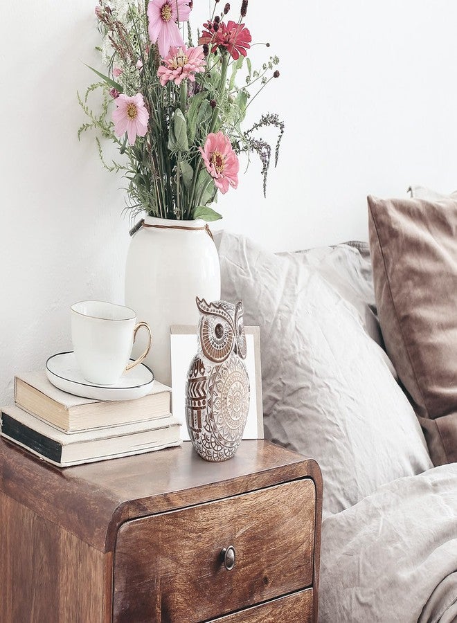 Pigort Adorable Owl Figurine for Shelf or Tray - Cute Chubby Owl Figurine Boho Decor for Shelf Desktop Cabinet Fireplace Mantel Bathroom Decor Accents (M) - Image 5
