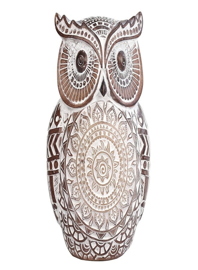 Pigort Adorable Owl Figurine for Shelf or Tray - Cute Chubby Owl Figurine Boho Decor for Shelf Desktop Cabinet Fireplace Mantel Bathroom Decor Accents (M) - Image 1
