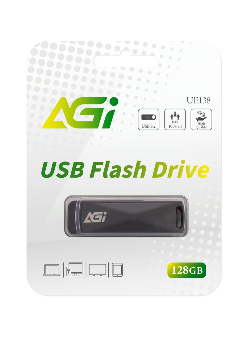 AGI - 128GB UE138, USB 3.2 Flash Drive 100MB/s Read 128 GB - Image 1