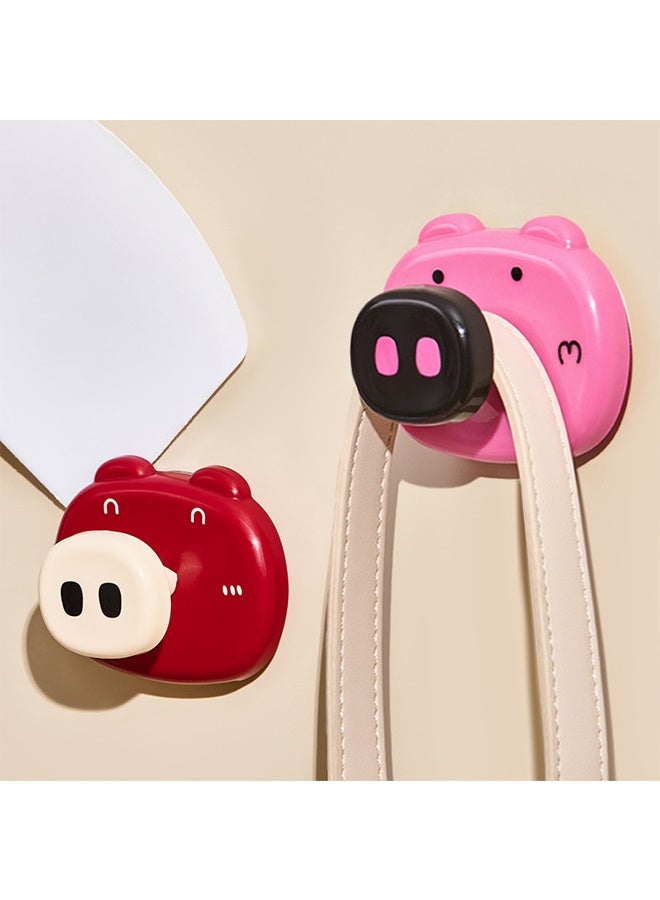 2pcs Cartoon Pig Kitchen Towel Rack Organization Holder Household Accessory For Bedroom Dormitory Face Towel Organization - Image 3