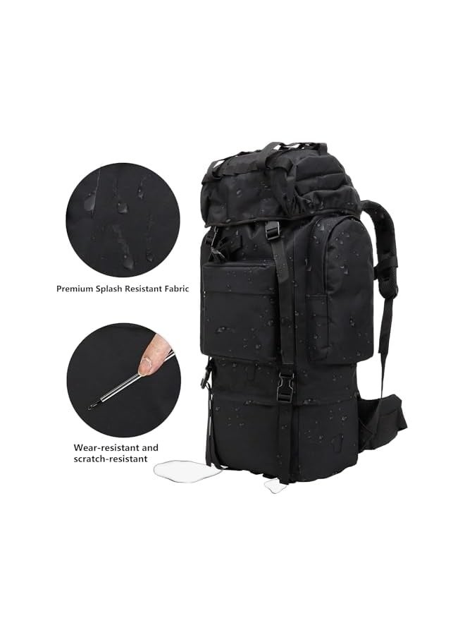 Green Tiger 65L Tactical Backpack with Tactical Backpack ternal Frame and Rain Cover Waterproof Rucksack for Camping Hiking Travel Outdoor,Tactical Military Backpack for Man - Image 3