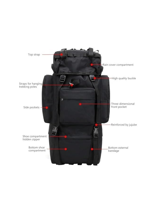 Green Tiger 65L Tactical Backpack with Tactical Backpack ternal Frame and Rain Cover Waterproof Rucksack for Camping Hiking Travel Outdoor,Tactical Military Backpack for Man - Image 4