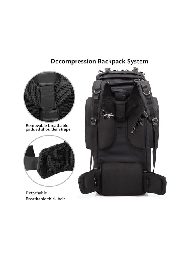 Green Tiger 65L Tactical Backpack with Tactical Backpack ternal Frame and Rain Cover Waterproof Rucksack for Camping Hiking Travel Outdoor,Tactical Military Backpack for Man - Image 5