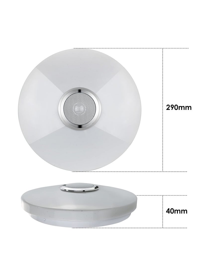 XiuWoo - 33cm 36W RGB LED Ceiling Light with Bluetooth Speaker,Cool Warm White Color Changing Ceiling Lamp with App and Remote Control,Waterproof Ceiling Lights for Bedroom Bathroom - Image 1