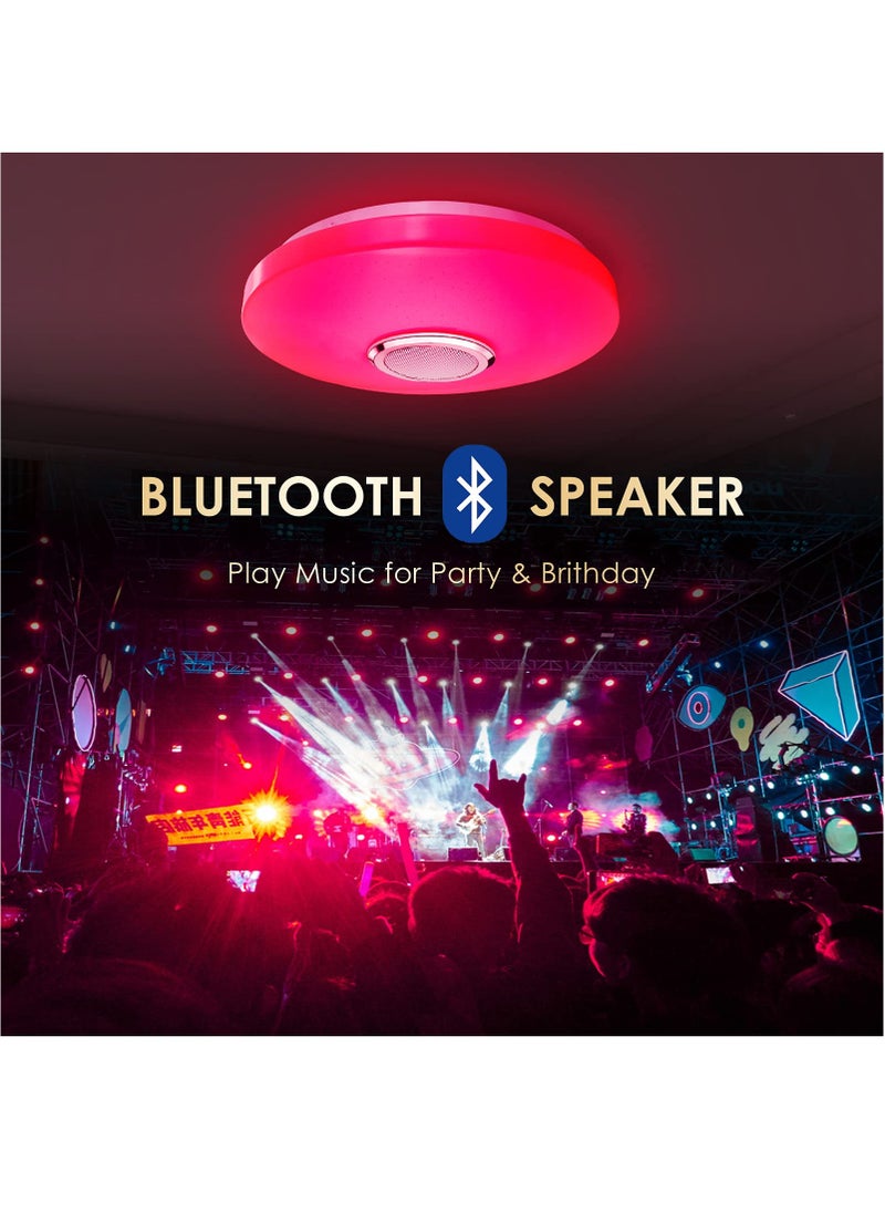 XiuWoo - 33cm 36W RGB LED Ceiling Light with Bluetooth Speaker,Cool Warm White Color Changing Ceiling Lamp with App and Remote Control,Waterproof Ceiling Lights for Bedroom Bathroom - Image 1