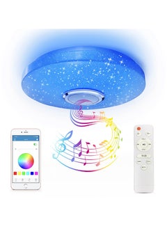 XiuWoo 33cm 36W RGB LED Ceiling Light with Bluetooth Speaker,Cool Warm White Color Changing Ceiling Lamp with App and Remote Control,Waterproof Ceiling Lights for Bedroom Bathroom  - Image 4