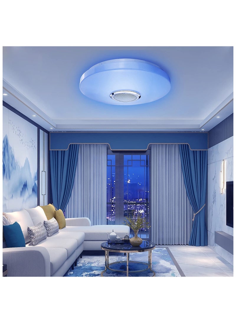 XiuWoo - 33cm 36W RGB LED Ceiling Light with Bluetooth Speaker,Cool Warm White Color Changing Ceiling Lamp with App and Remote Control,Waterproof Ceiling Lights for Bedroom Bathroom - Image 1