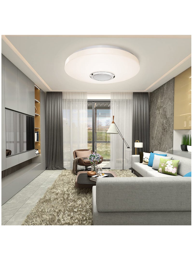 XiuWoo - 33cm 36W RGB LED Ceiling Light with Bluetooth Speaker,Cool Warm White Color Changing Ceiling Lamp with App and Remote Control,Waterproof Ceiling Lights for Bedroom Bathroom - Image 1