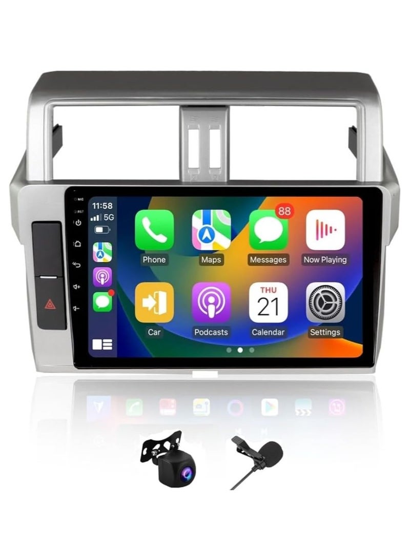 Vierex Android Car Stereo For Toyota Land Cruiser Prado 2014-2017 Car Radio For Prado 8GB RAM 128GB ROM 4G Support Apple Carplay Android Auto Wireless Touchscreen AHD Camera Included Wifi USB QLED - Image 1