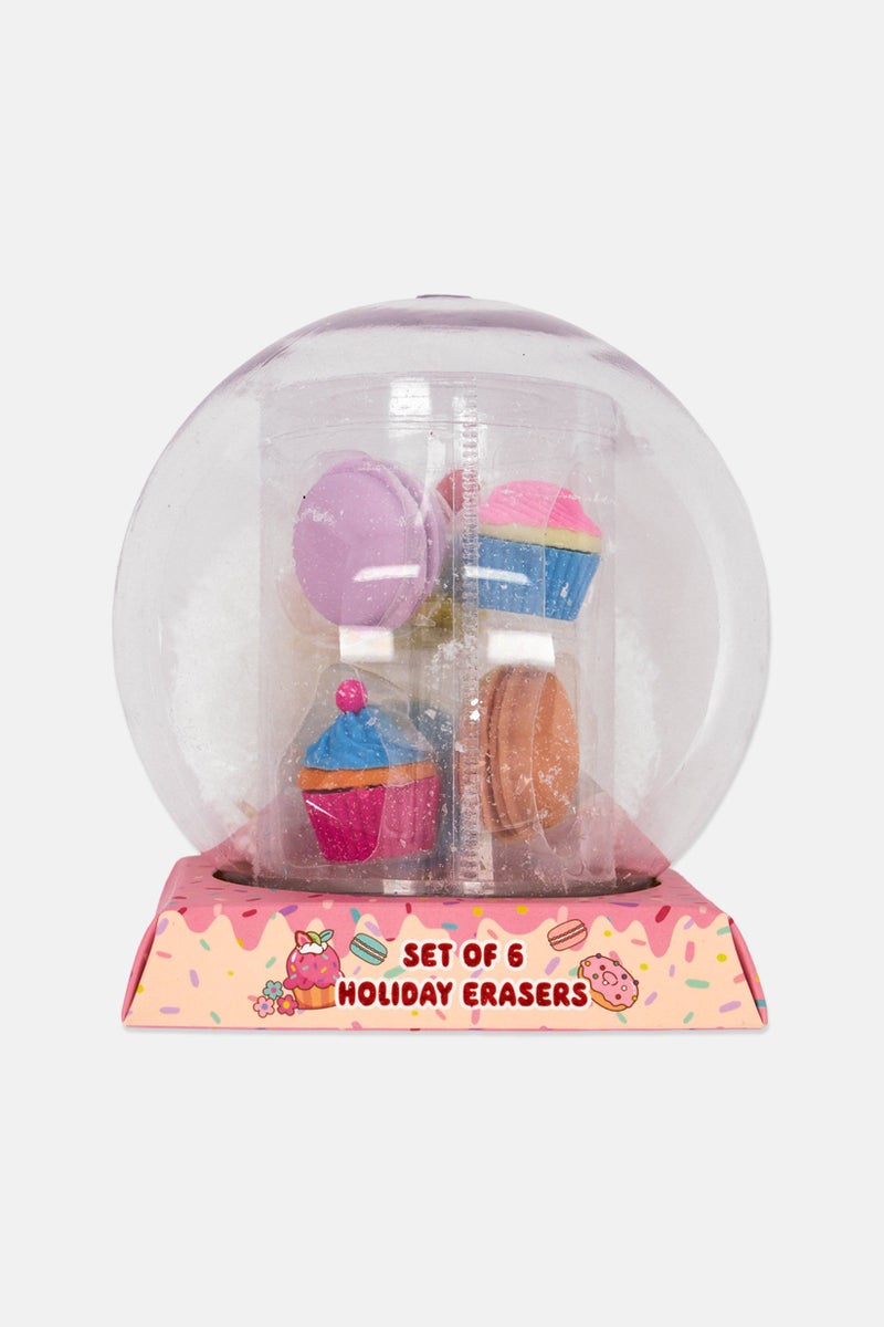 VOTUM Macarons And Cakes 6 Pcs Holiday Erasers, Pink - Image 1