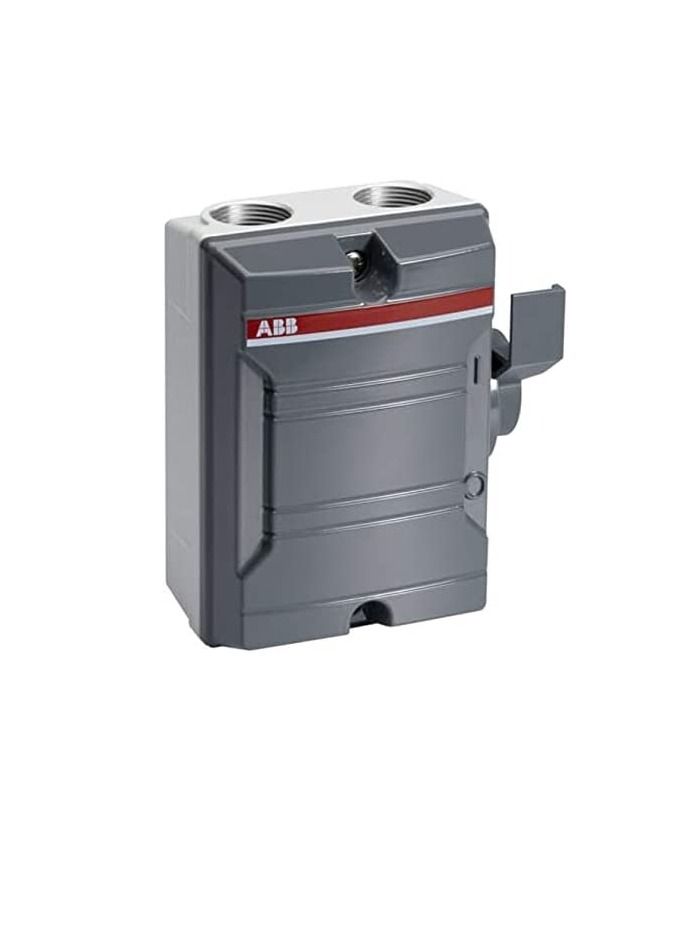 ABB Weatherproof Isolator 25A 3P GREY KSE325 Enclosed Switch DisconnectorTPN 2CMA142412R1000 - Image 1