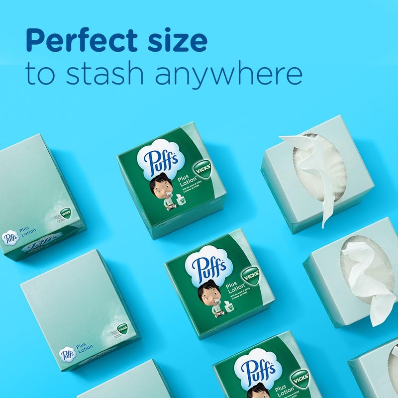Puffs Plus Lotion with Vicks Facial Tissues, 4 Cubes, 48 Tissues per Box (192 Tissues) - Image 5