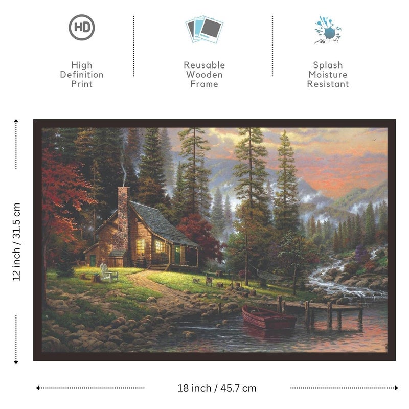 Mad Masters Tree Scenery Framed Photo Wall Hanging Home Decor Painting for Living Room Bedroom Decoration 18 x 12 InchPaper - Image 2