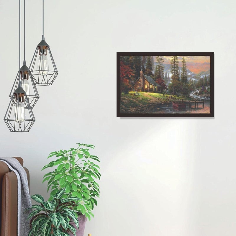Mad Masters Tree Scenery Framed Photo Wall Hanging Home Decor Painting for Living Room Bedroom Decoration 18 x 12 InchPaper - Image 4