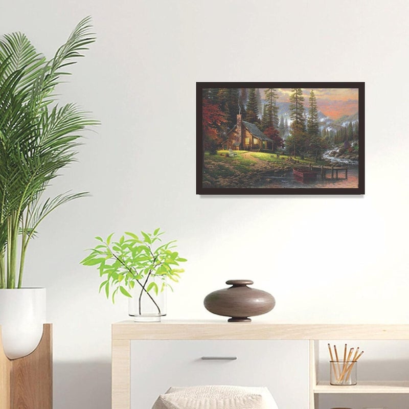 Mad Masters Tree Scenery Framed Photo Wall Hanging Home Decor Painting for Living Room Bedroom Decoration 18 x 12 InchPaper - Image 3