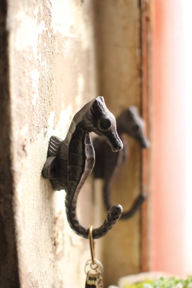 Kalalou Cast Iron Sea Horse Hook, One Size, Brown - Image 2