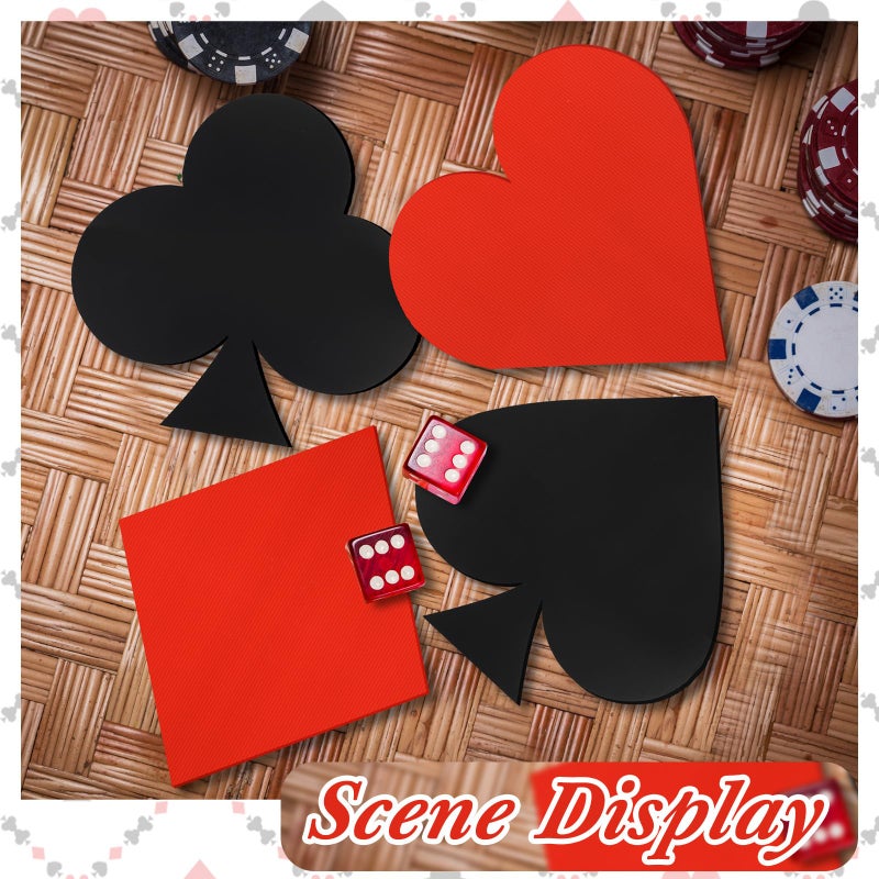 Simgoing 4 Pcs Jumbo Casino Playing Cards 2.17 ft Large Casino Theme Party Decorations Las Vegas Poker Themed Birthday Party Decoration for Prom Adults Game Birthday Supplies - Image 4
