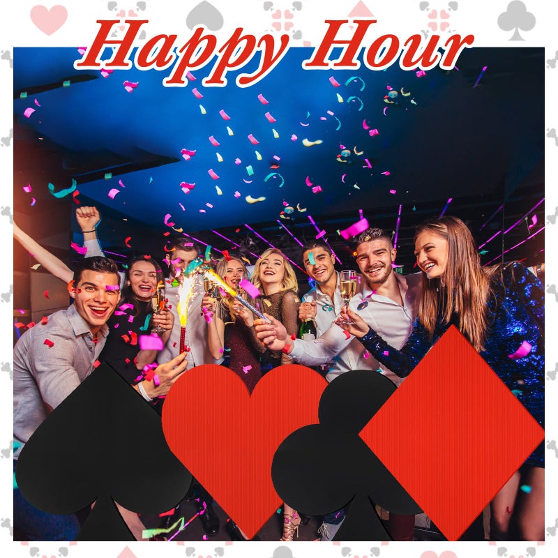 Simgoing 4 Pcs Jumbo Casino Playing Cards 2.17 ft Large Casino Theme Party Decorations Las Vegas Poker Themed Birthday Party Decoration for Prom Adults Game Birthday Supplies - Image 5