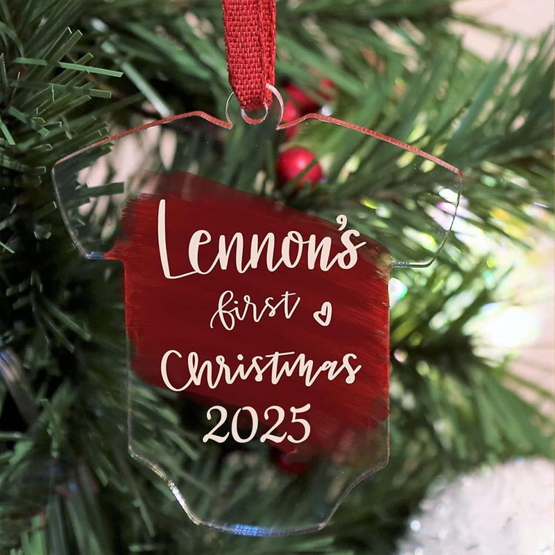 TPGP UNIQOOO Clear Acrylic Baby's First Christmas Onesie Ornament - 20 Pack - Image 5