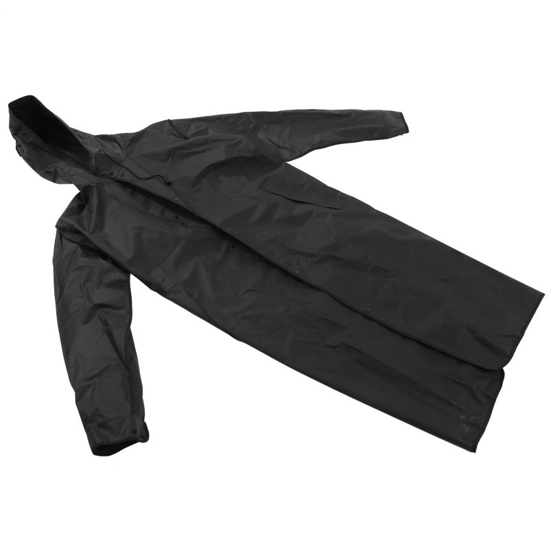 Hooded Raincoat L White: Lightweight EVA Waterproof Material - Adjustable Drawstring Hood & Front Pockets Rain Jacket for Outdoor Camping Hiking Daily Activities - Image 2