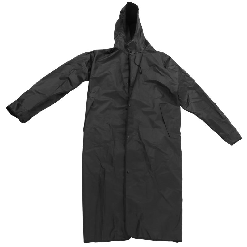 Hooded Raincoat L White: Lightweight EVA Waterproof Material - Adjustable Drawstring Hood & Front Pockets Rain Jacket for Outdoor Camping Hiking Daily Activities - Image 4